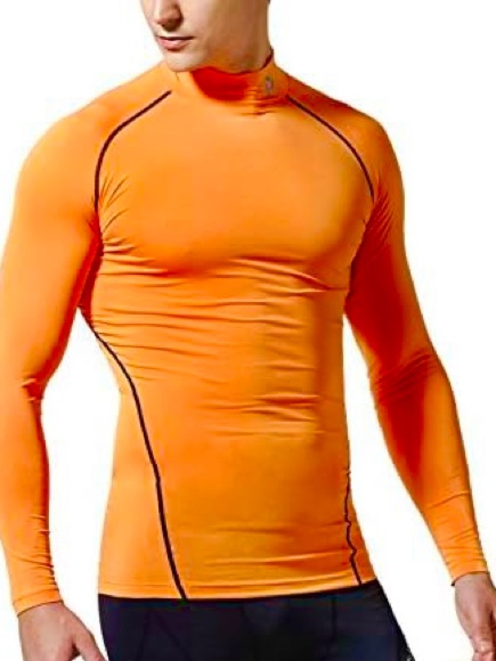 Tesla Compression Baselayer orange Hyper Dry Mock Long Sleeve Shirt UPF50 XL New